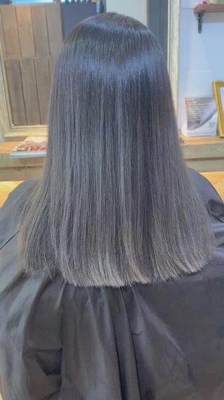 セミロング カラー 船津武俊 フナツタケトシのヘアスタイル