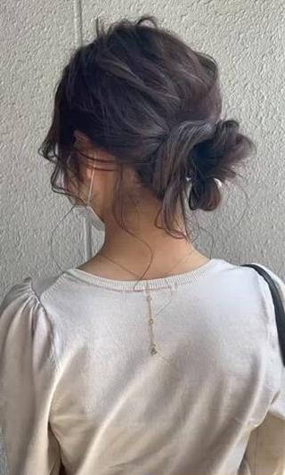 カットカラーの後にも、ヘアアレンジサービスしてます