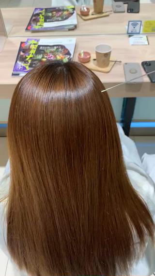 セミロング レイヤー/韓国風/ 縮毛矯正/沖谷航のヘアスタイル