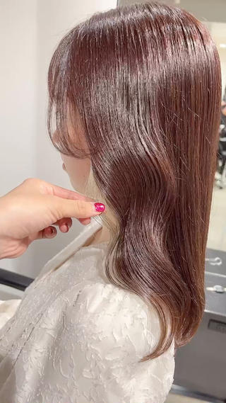 セミロング カラー スキバサミを使わない カット🌼唯🌼のヘアスタイル