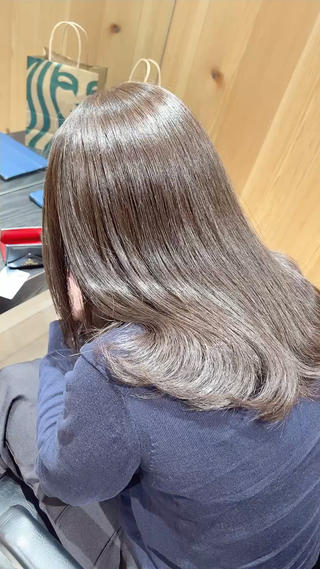 セミロング カラー スキバサミを使わない カット🌼唯🌼のヘアスタイル