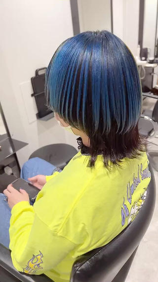 ミディアム カラー スキバサミを使わない カット🌼唯🌼のヘアスタイル