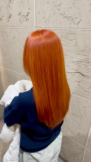 ブリーチ一回でできるオレンジカラー 