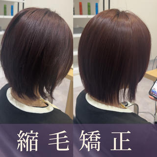 ショート 癖毛改善縮毛矯正 /中山なかやまのヘアスタイル