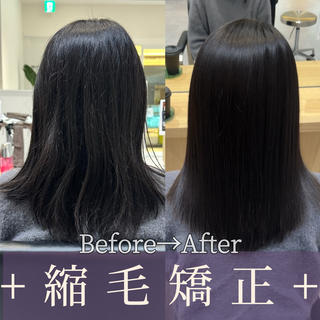 セミロング 癖毛改善縮毛矯正 /中山なかやまのヘアスタイル