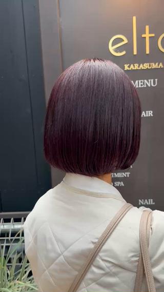 ショート カラー カットパーマ3000 円/水曜日モデルのヘアスタイル