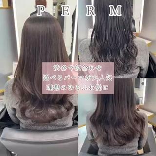 セミロング カラー パーマ 左藤健人 デジタルパーマ/縮毛のヘアスタイル