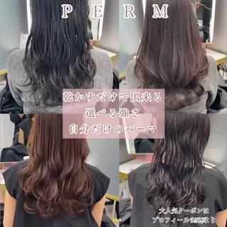 セミロング カラー パーマ 左藤健人 デジタルパーマ/渋谷のヘアスタイル