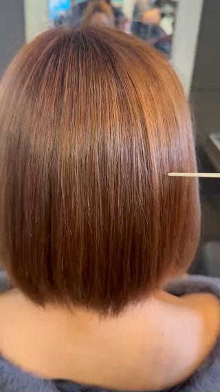 前に縮毛矯正した部分はトリートメントでより艶を出していきます️ 