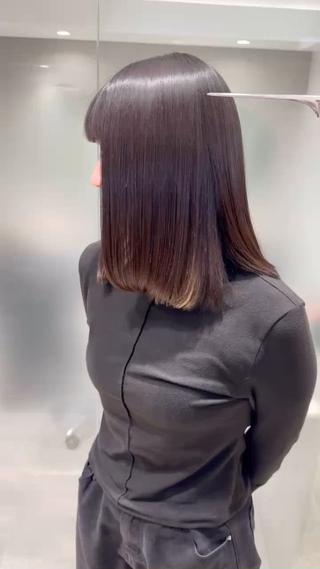 ミディアム 癖毛救済✂️ボブ /髪質改善ストレートのヘアスタイル