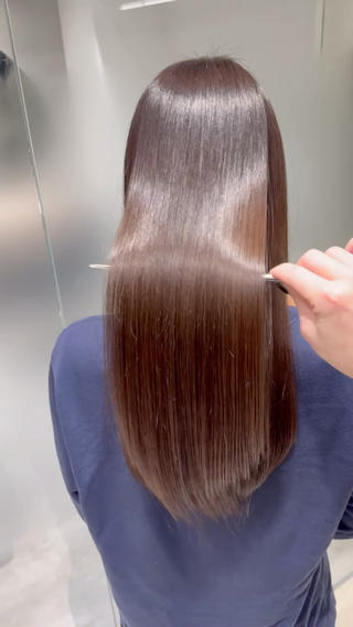 ロング カラー 癖毛救済✂️ボブ /髪質改善ストレートのヘアスタイル