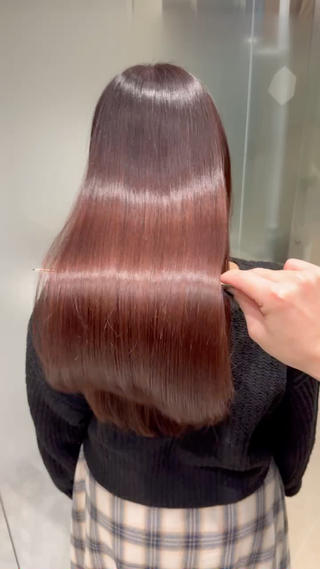 ロング カラー 癖毛救済✂️ボブ /髪質改善ストレートのヘアスタイル