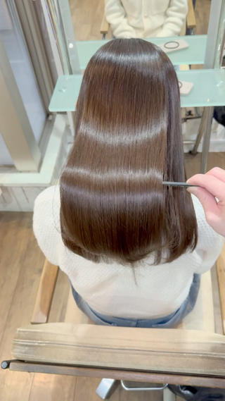 ロング カラー 癖毛救済✂️ボブ /髪質改善ストレートのヘアスタイル