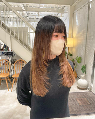 ロング 安西 香利奈のヘアスタイル