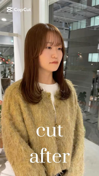 セミロング カラー 安西 香利奈のヘアスタイル