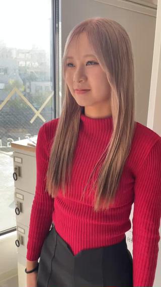 前回のエンドカラーを活かして、pink milk teaに。