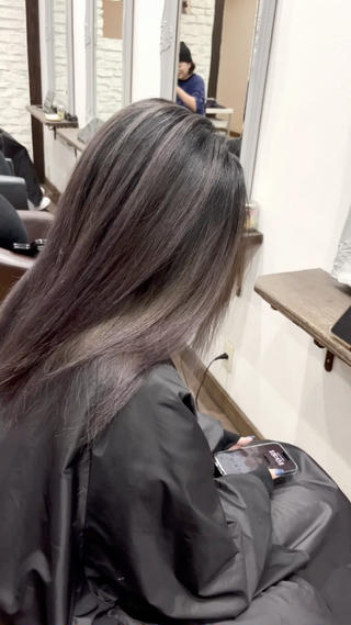 ロング カラー バレイヤージュ 宮本宗嵩のヘアスタイル