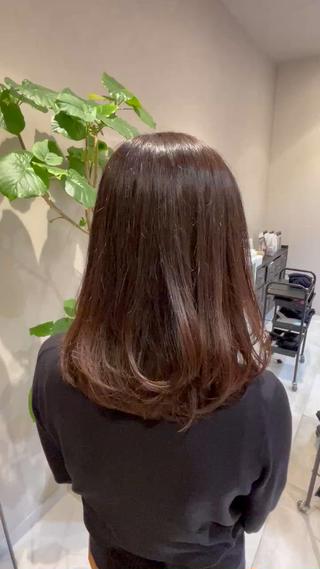 ミディアム rio¦ブラウン¦暗 髪¦縮毛矯正🌙のヘアスタイル