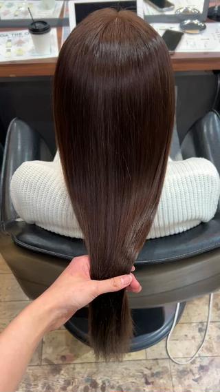 美髪ストレート+ワンカラー+髪質改善トリートメント