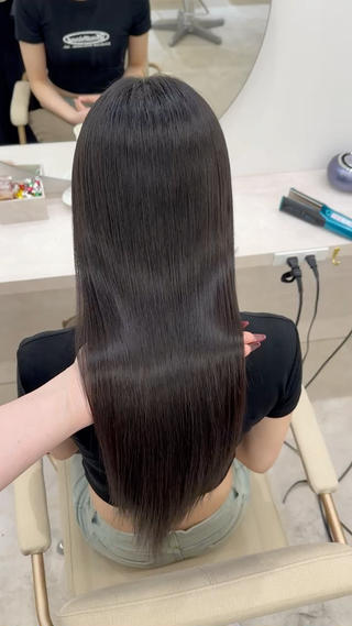 ロング 韓国風✨髪質改善✨ 縮毛矯正✨松浦知奈美のヘアスタイル