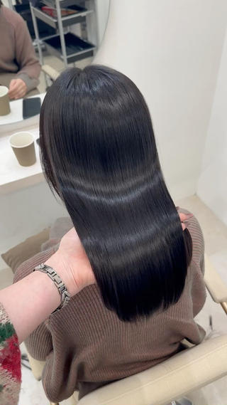 セミロング 韓国風✨髪質改善✨ 縮毛矯正✨松浦知奈美のヘアスタイル