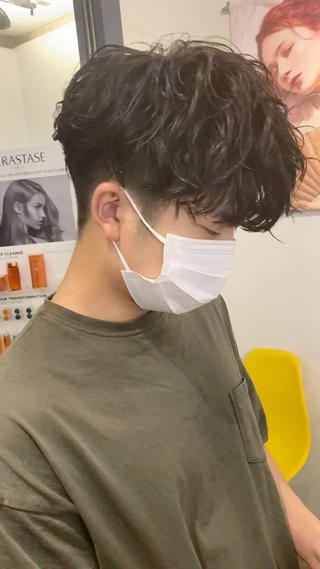 高め刈り上げ×ツイストスパイラルパーマ