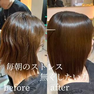 ミディアム 髪質改善･縮毛矯正 特化･ユウシンのヘアスタイル