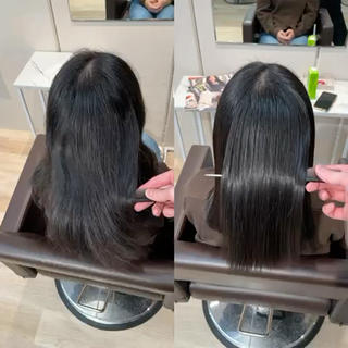 セミロング 美髪矯正🪞髪質改善 立石ヒロトのヘアスタイル