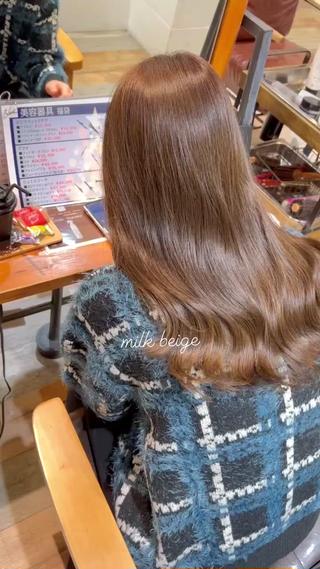 ロング カラー 韓国風・ブリーチなし ・あり後藤 一斗店長のヘアスタイル
