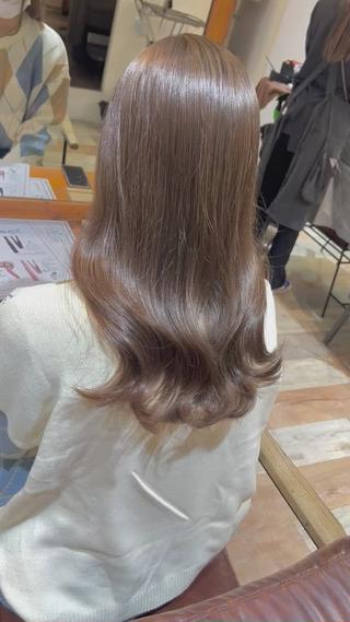 ロング カラー 韓国風・ブリーチなし ・あり後藤 一斗店長のヘアスタイル