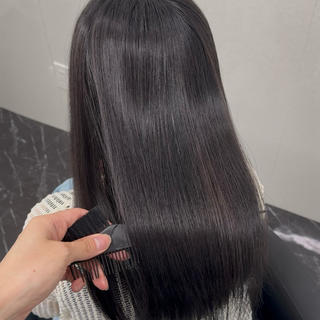 ロング カラー パーマ ヘアアレンジ メンズ キッズ 髪質改善Ⅰ透明感 艶カラーⅠたつやのヘアスタイル