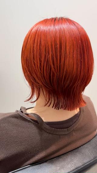 ショート omaフクダ 縮毛矯正/艶髪カラーのヘアスタイル