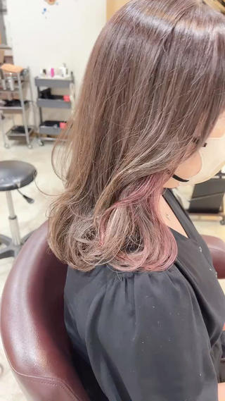 セミロング カラー ヘアアレンジ キッズ 五反田　美容院☆張 明星☆韓国ヘアのヘアスタイル