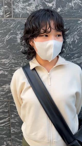 ショートウルフ×パーマ