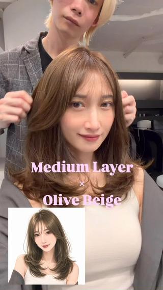 ミディアム カラー 内野   龍海 / レイヤーカットのヘアスタイル