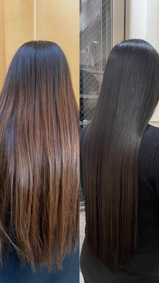 超ロングヘアも承っております！！

日々のケアが大変なロングヘアのお客様のご来店^_^

・毎日、ヘアアイロンやドライヤーを使う
・広がり、癖を落ち着かせたい
・パサつきが気になる

今回のお客様のお悩みに沿って、仕上がりは毛の一本一本までしっとりと潤いのある毛質に、アイロンやドライヤーで固まってしまった内部の補修とカラーで失われた脂質の補給を行いました

髪の毛が長すぎてお手入れが大変！と感じる方へ
オージュアトリートメントで一度まとまりのある扱いやすい髪質にしていきませんか？
梅雨前のトリートメント、大変効果的です！ 