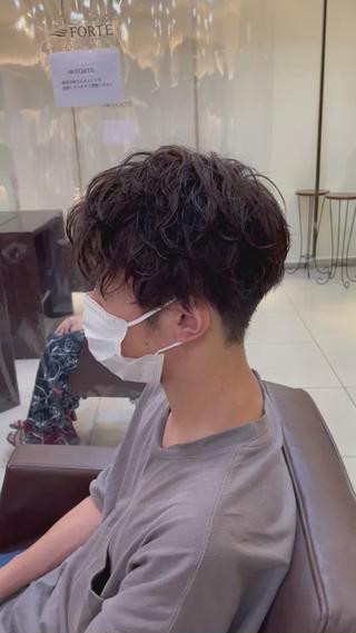 ショート パーマ 静岡/草薙パーマ メンズバレイヤージュのヘアスタイル