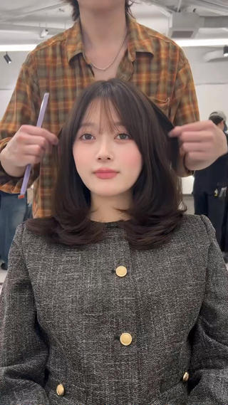 ミディアム カラー ❄️暗髪/透明感❄️ /reyのヘアスタイル