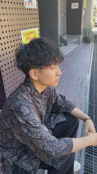 ショート パーマ メンズ Sourire by Tetote 江坂店所属・土畑 博矢のヘアスタイル