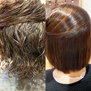 乾かしてオイルをつけるだけで
簡単スタイリング◎