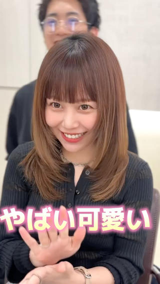 ミディアム 奥野/レイヤーボブ /透明感カラーのヘアスタイル