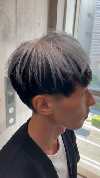 ショート カラー メンズ 髪質改善/ウスイ アイキ/_WHITEのヘアスタイル