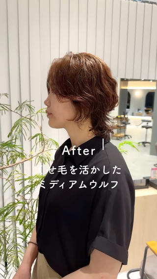 ミディアム SNSモニター募集！ くせ毛特化/大村のヘアスタイル