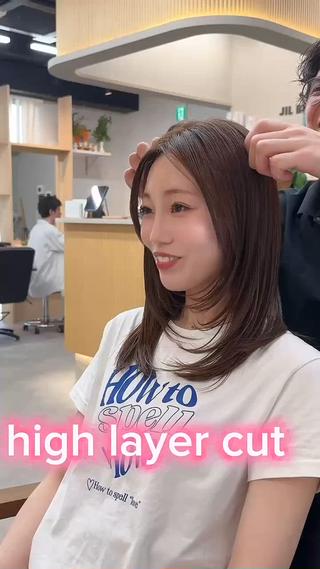 セミロング 岡本雅也 ショートボブレイヤーのヘアスタイル