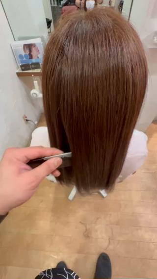 セミロング カラー 髪質改善TR特化 副店長 坂田一樹】のヘアスタイル