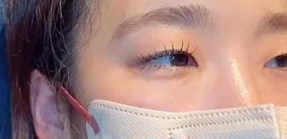 瞼重い一重さんでもエクパーマでエクステの存在感上がります 