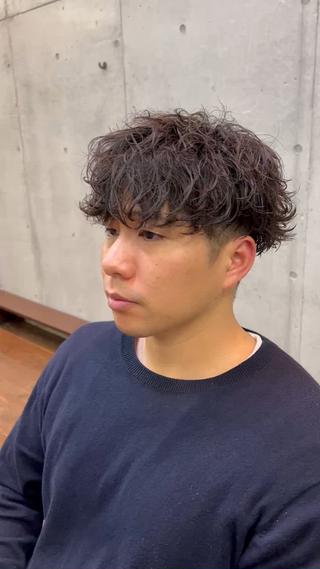 ミディアム パーマ メンズ メンズ特化美容師 /たけしのヘアスタイル