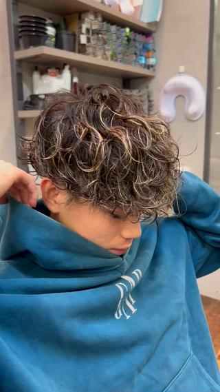 セミロング パーマ メンズ メンズ特化美容師 /たけしのヘアスタイル