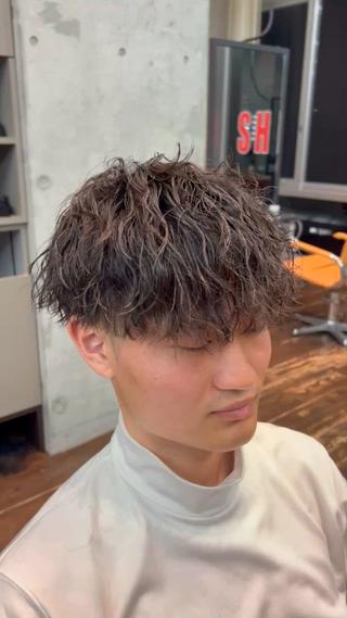 ミディアム パーマ メンズ メンズ特化美容師 /たけしのヘアスタイル