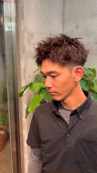 アップバング×ピンパーマ 